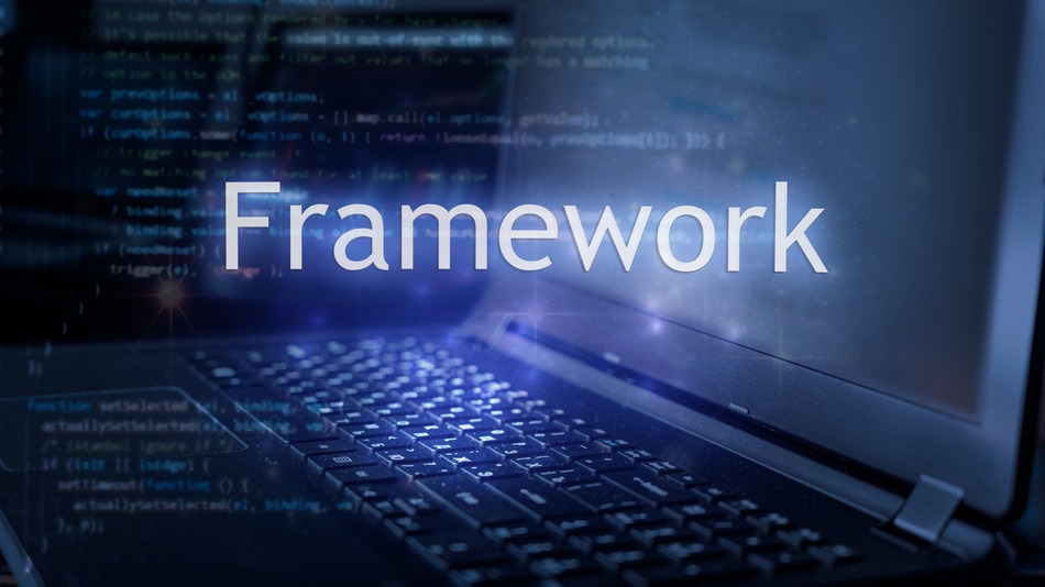 Ordenador con la palabra Framework